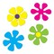 Party Central Club Pack of 48 Yellow and Blue Retro Flower Cutout Party Decors 13.25"